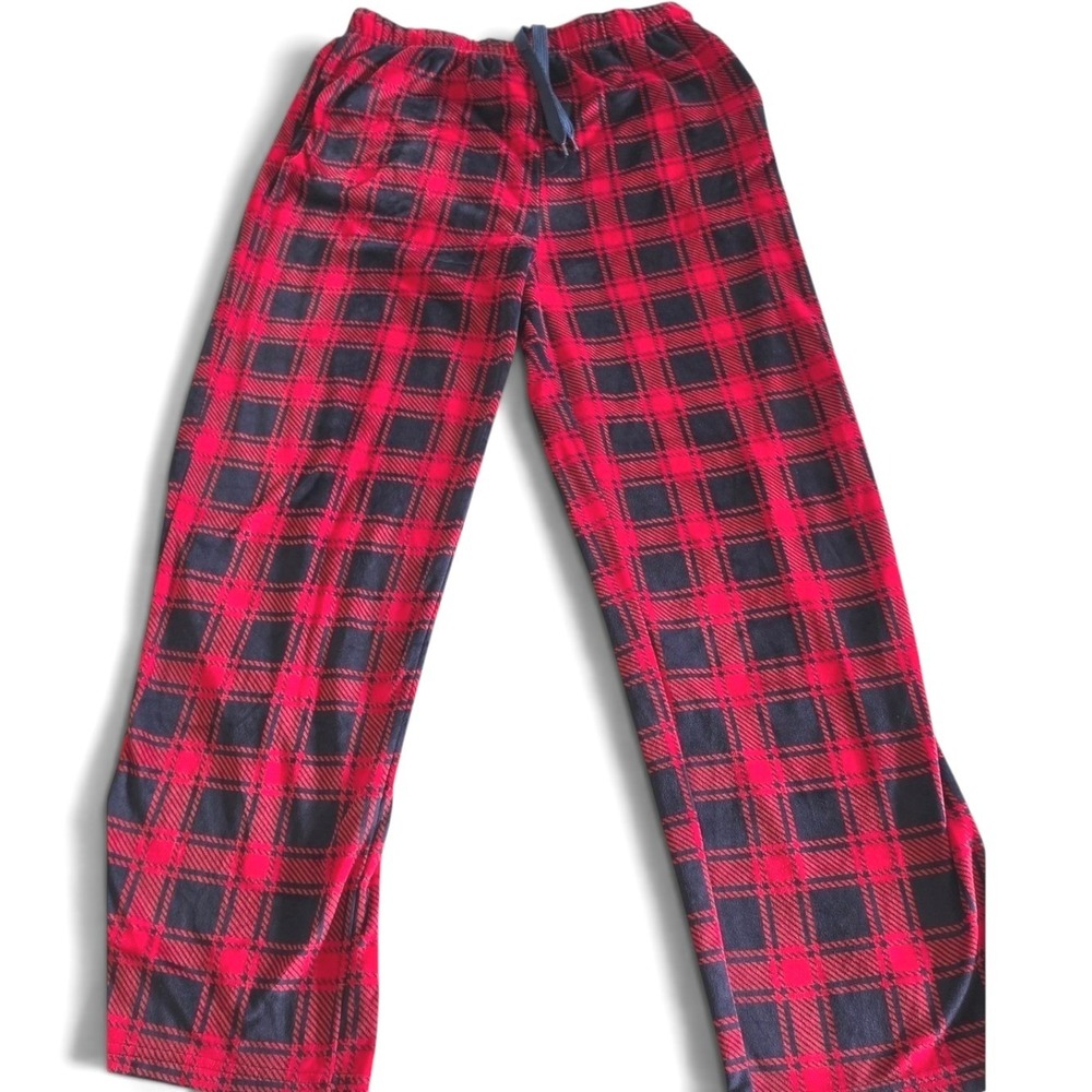 Dockers Buffalo Plaid Velour Pajama Bottoms Men's MD (32-34) Red Black
